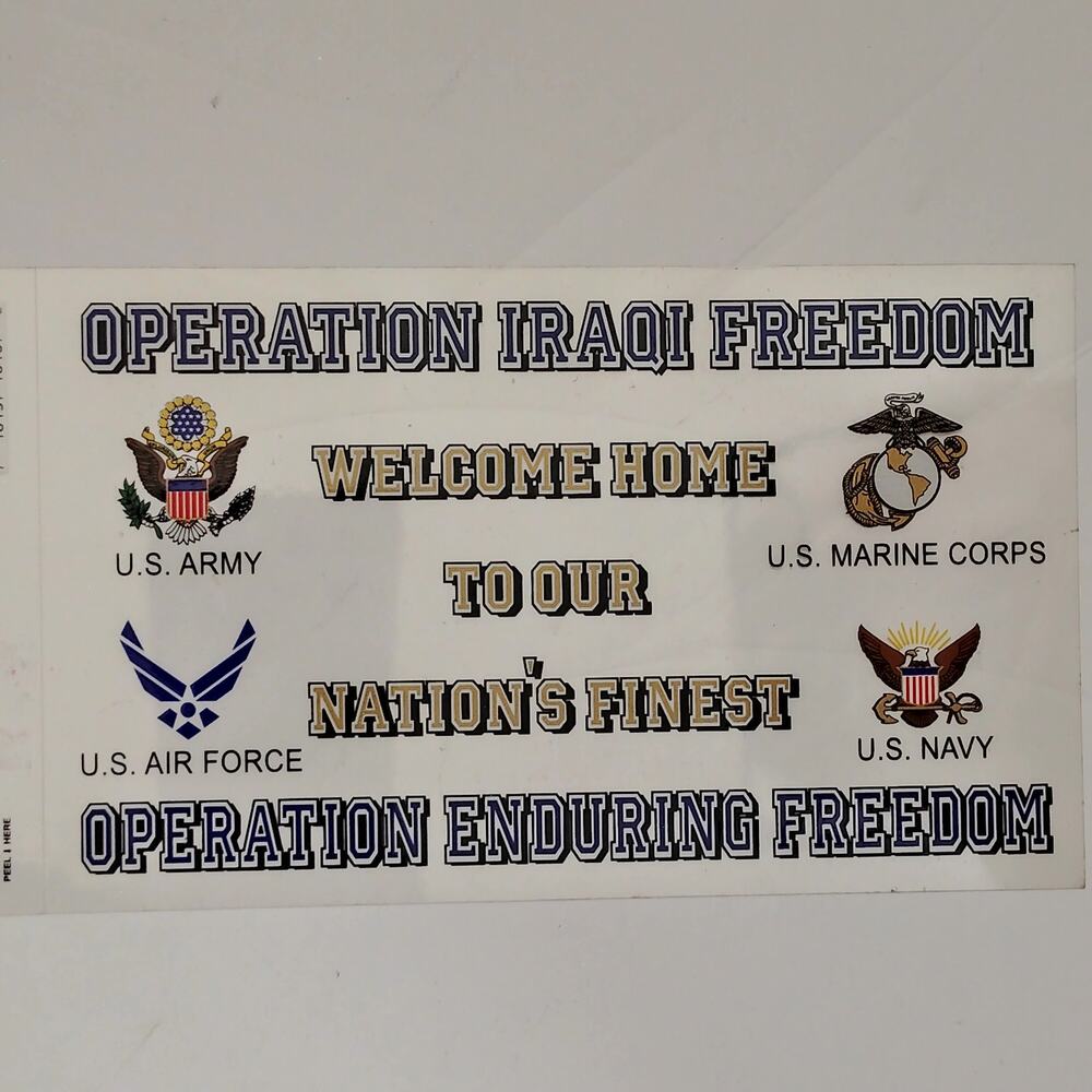 Operation Iraqi & Enduring Freedom Decal Sheet – 6" x 3.75" – Welcome Home